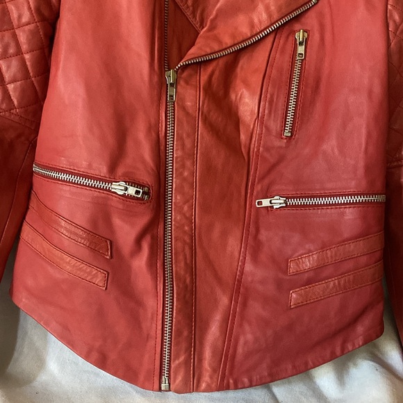 Walter Baker Deep Rose Leather Jacket - Picture 2 of 3